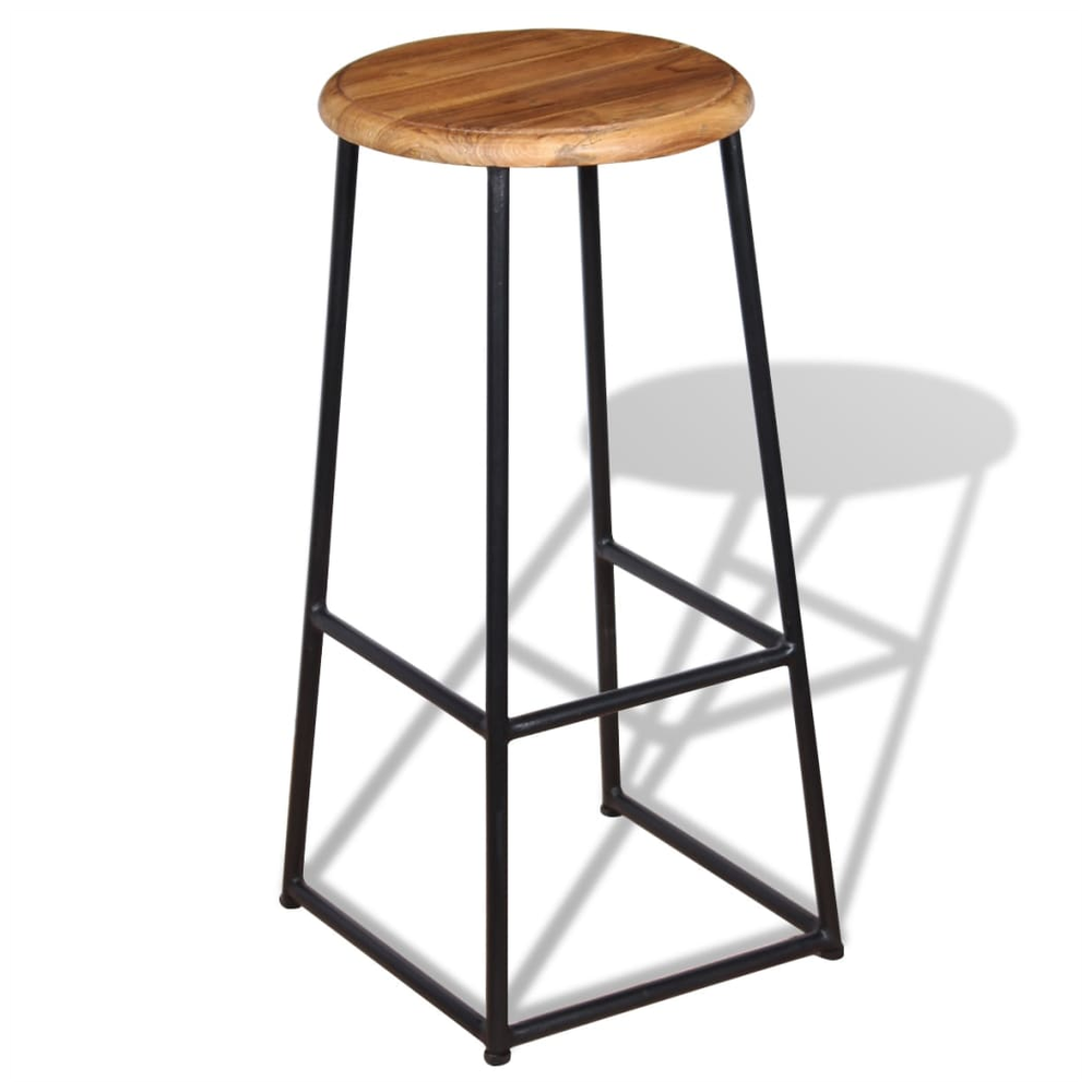 Bar Stools 2 pcs vidaXL Solid Teak Wood by vidaXL