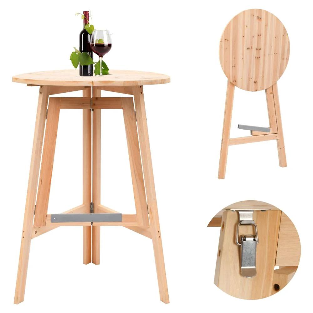 Foldable Bar Table 78 cm Fir Wood vidaXL by vidaXL