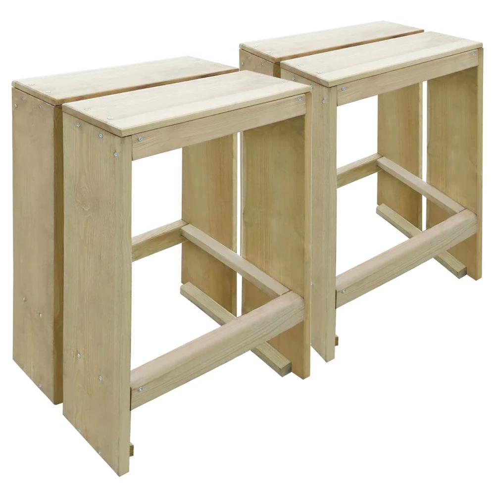 Outdoor Bar Stools 2 pcs Impregnated vidaXL Pinewood by vidaXL