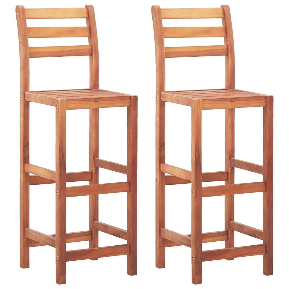 Bar Chairs 2 pcs vidaXL Solid Acacia Wood by vidaXL