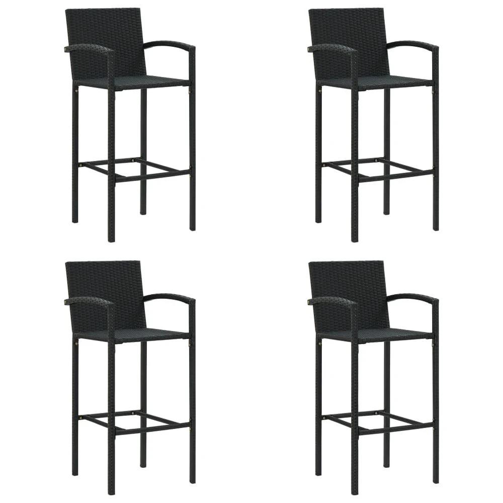 Bar Stools 2 pcs vidaXL Brown Poly Rattan by vidaXL