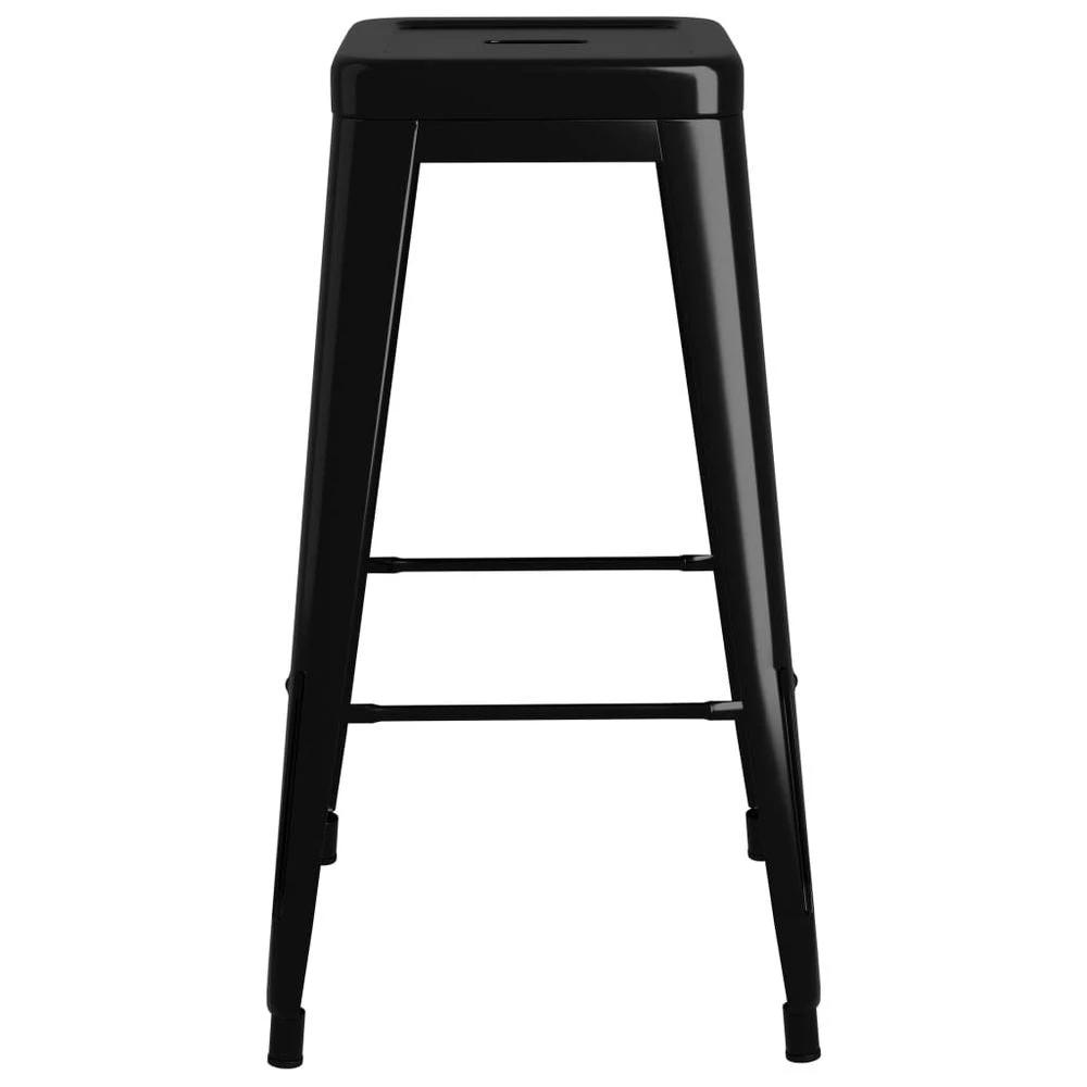 Bar Stools Stackable 2 pcs vidaXL Black Metal by vidaXL