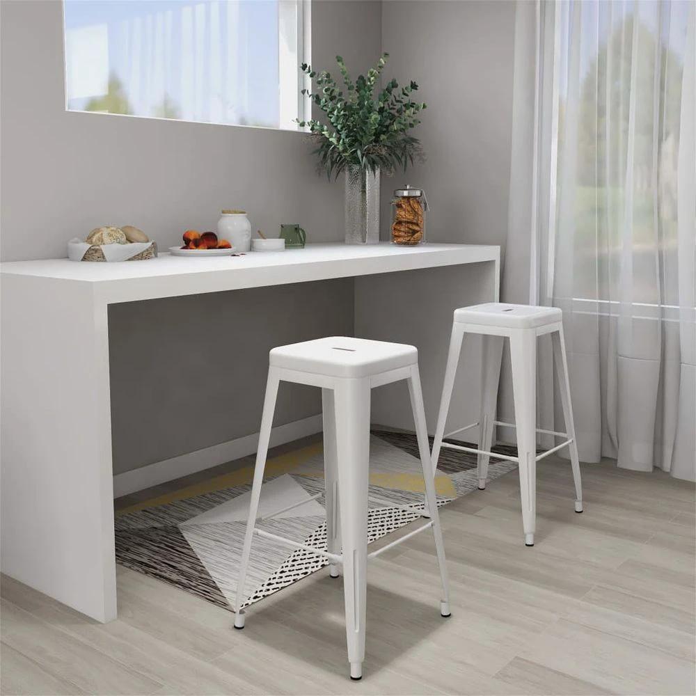 Bar Stools Stackable 2 pcs vidaXL Black Metal by vidaXL