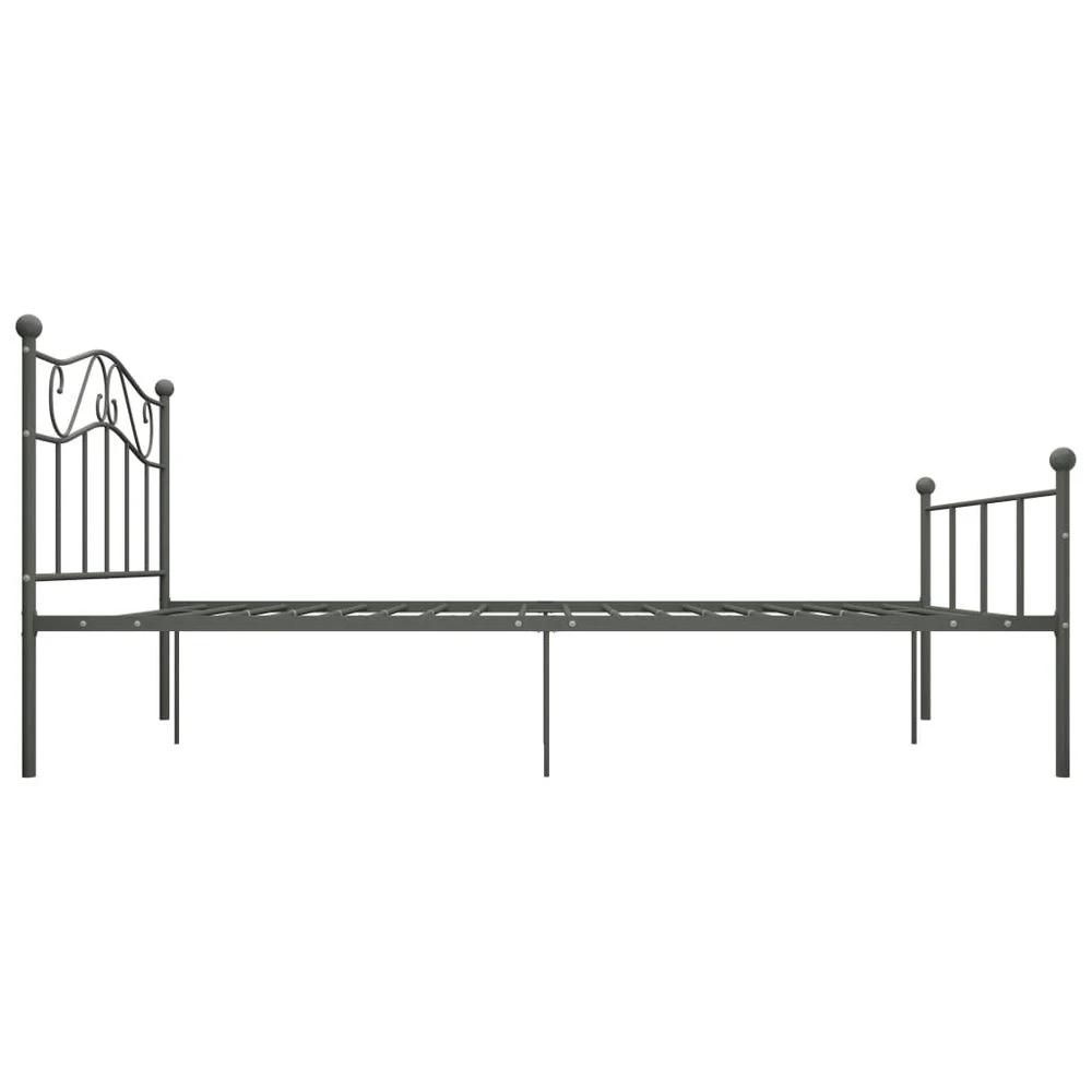 vidaXL Bed Frame Grey Metal 140x200 cm vidaXL - Uncategorized Bed Frames