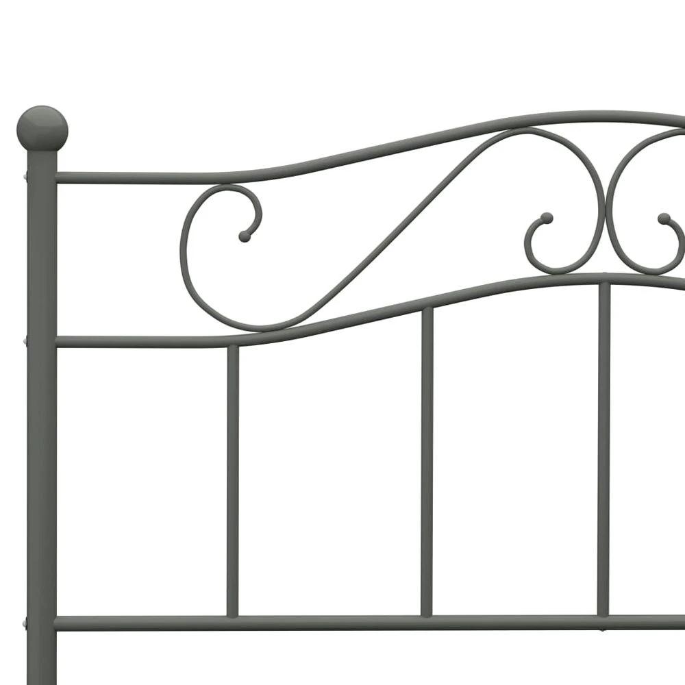 vidaXL Bed Frame Grey Metal 140x200 cm vidaXL - Uncategorized Bed Frames