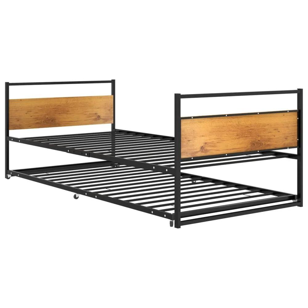 Pull-out Bed Frame vidaXL Black Metal 90x200 cm by vidaXL