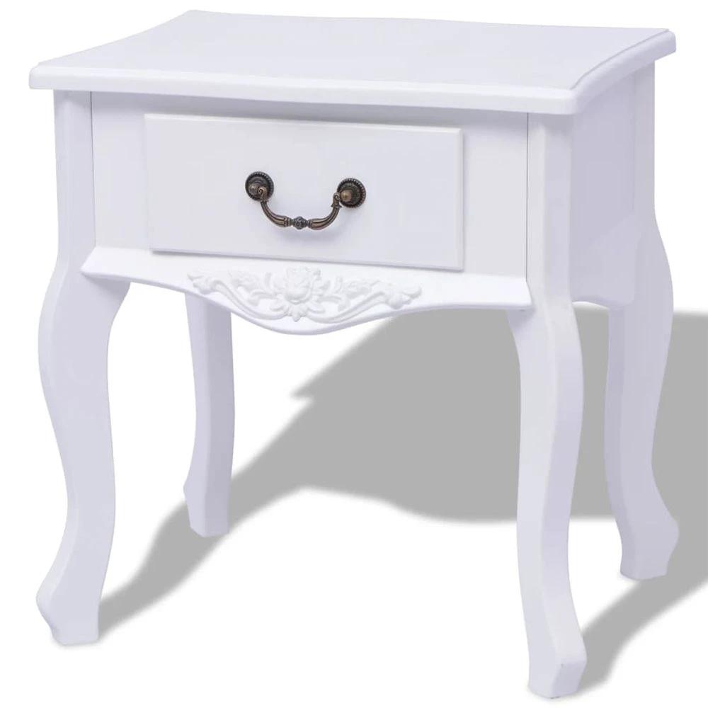Bedside Cabinet vidaXL MDF White by vidaXL
