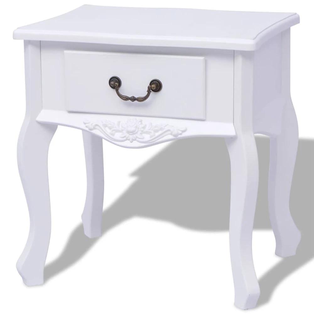 Bedside Cabinet vidaXL MDF White by vidaXL