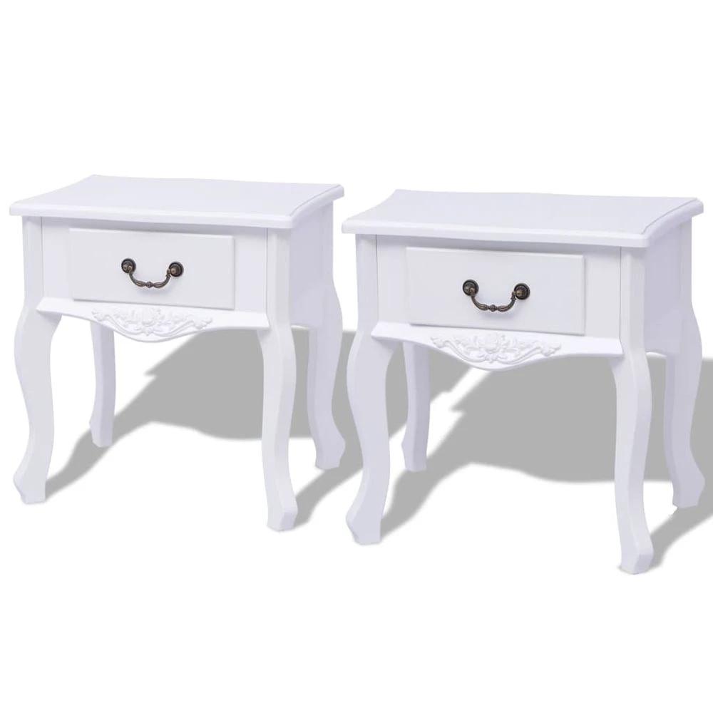 Bedside Cabinet vidaXL MDF White by vidaXL
