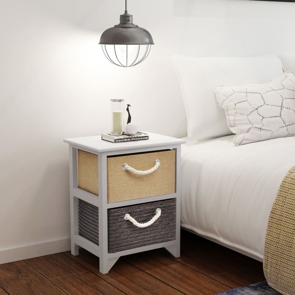 vidaXL Bedside Cabinet Wood vidaXL - Nightstands Bedside Table