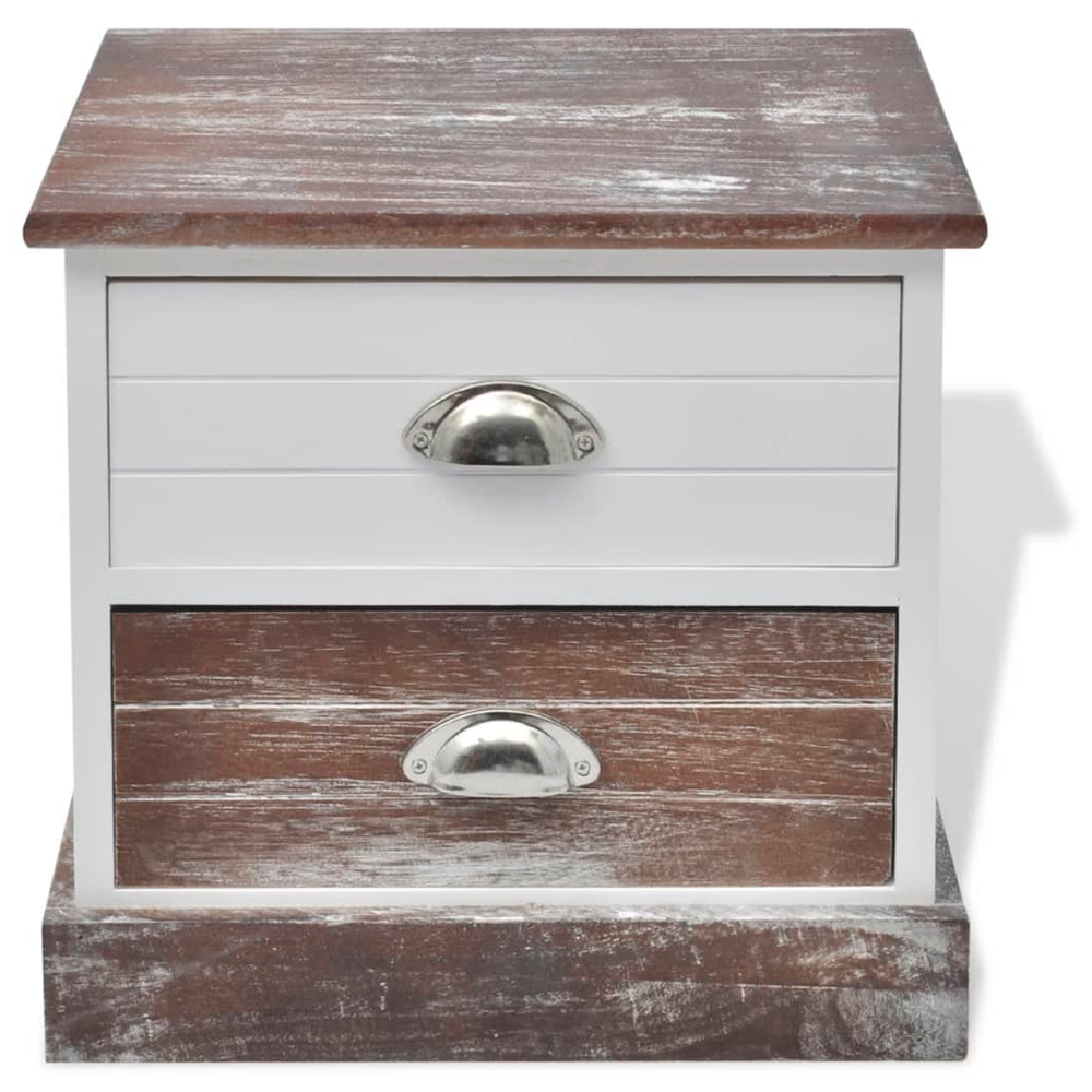 vidaXL Bedside vidaXL Cabinet Brown and White - Nightstands Bedside Table