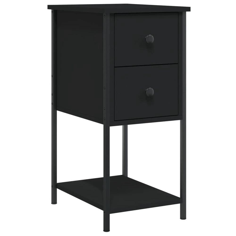 vidaXL Bedside Cabinet Black 32x42x70 cm vidaXL Engineered Wood - Nightstands Bedside Table
