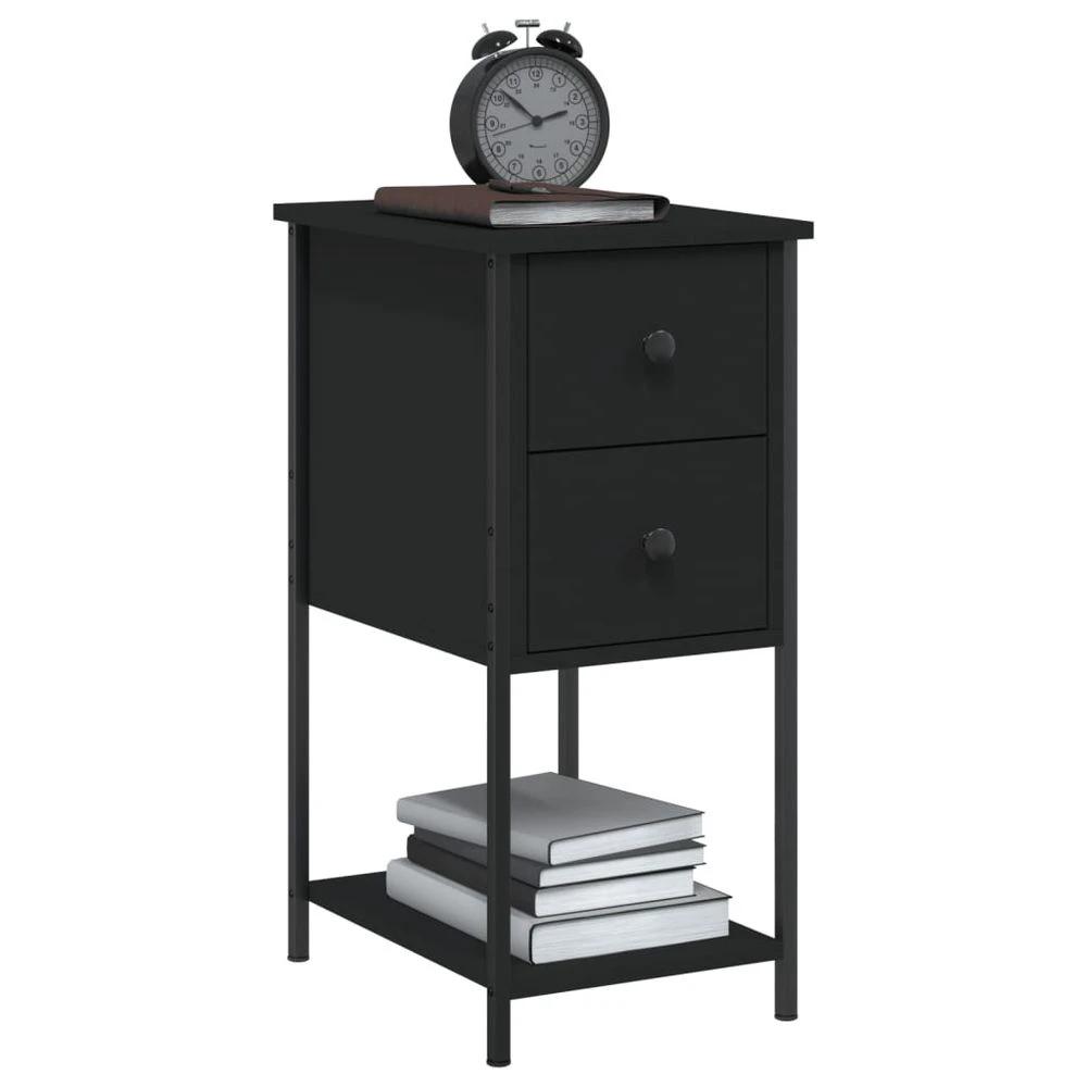 vidaXL Bedside Cabinet Black 32x42x70 cm vidaXL Engineered Wood - Nightstands Bedside Table