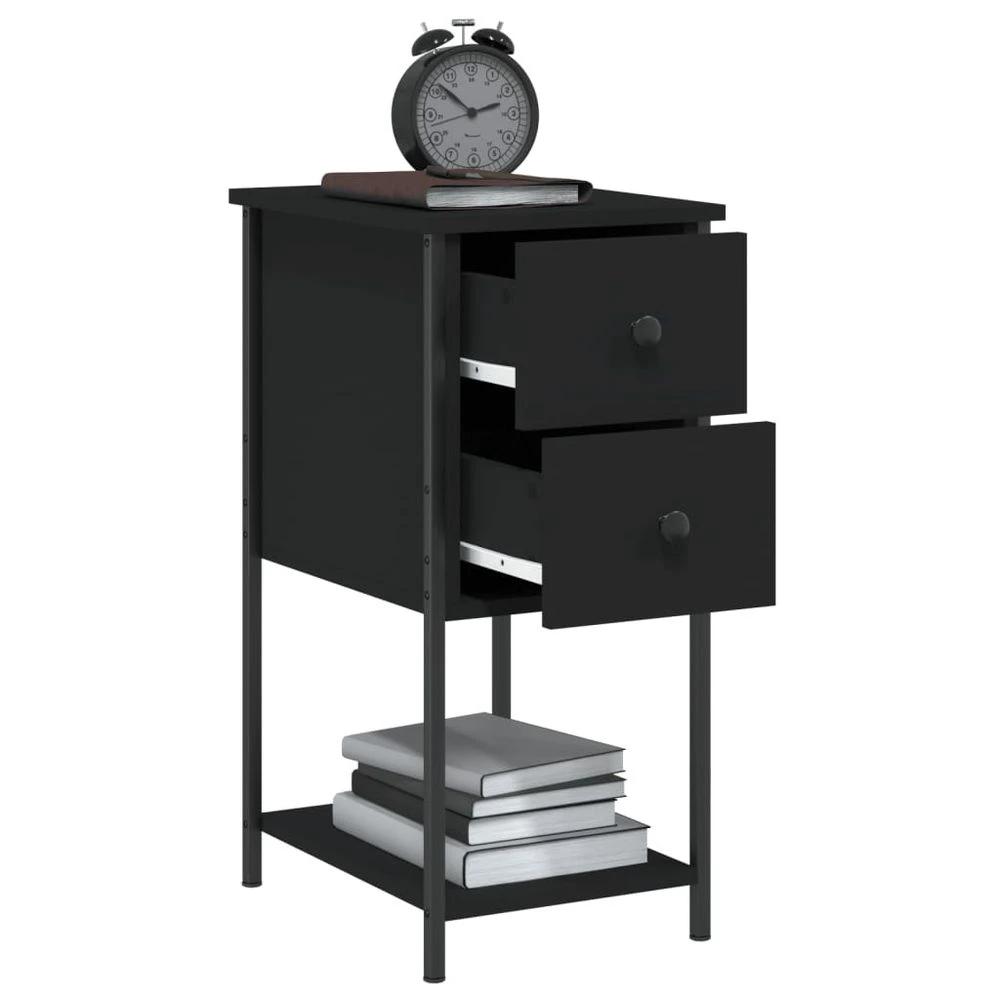 vidaXL Bedside Cabinet Black 32x42x70 cm vidaXL Engineered Wood - Nightstands Bedside Table