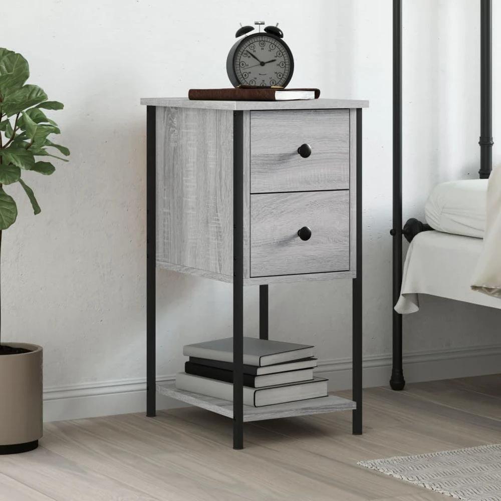 vidaXL Bedside Cabinet Black 32x42x70 cm vidaXL Engineered Wood - Nightstands Bedside Table
