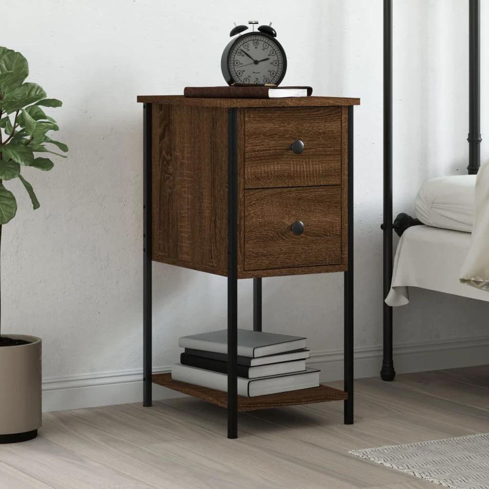 vidaXL Bedside Cabinet Black 32x42x70 cm vidaXL Engineered Wood - Nightstands Bedside Table