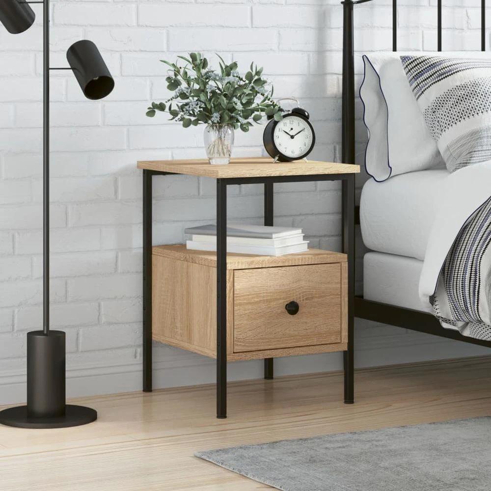 vidaXL Bedside Cabinet Black 34x36x50 cm vidaXL Engineered Wood - Nightstands Bedside Table