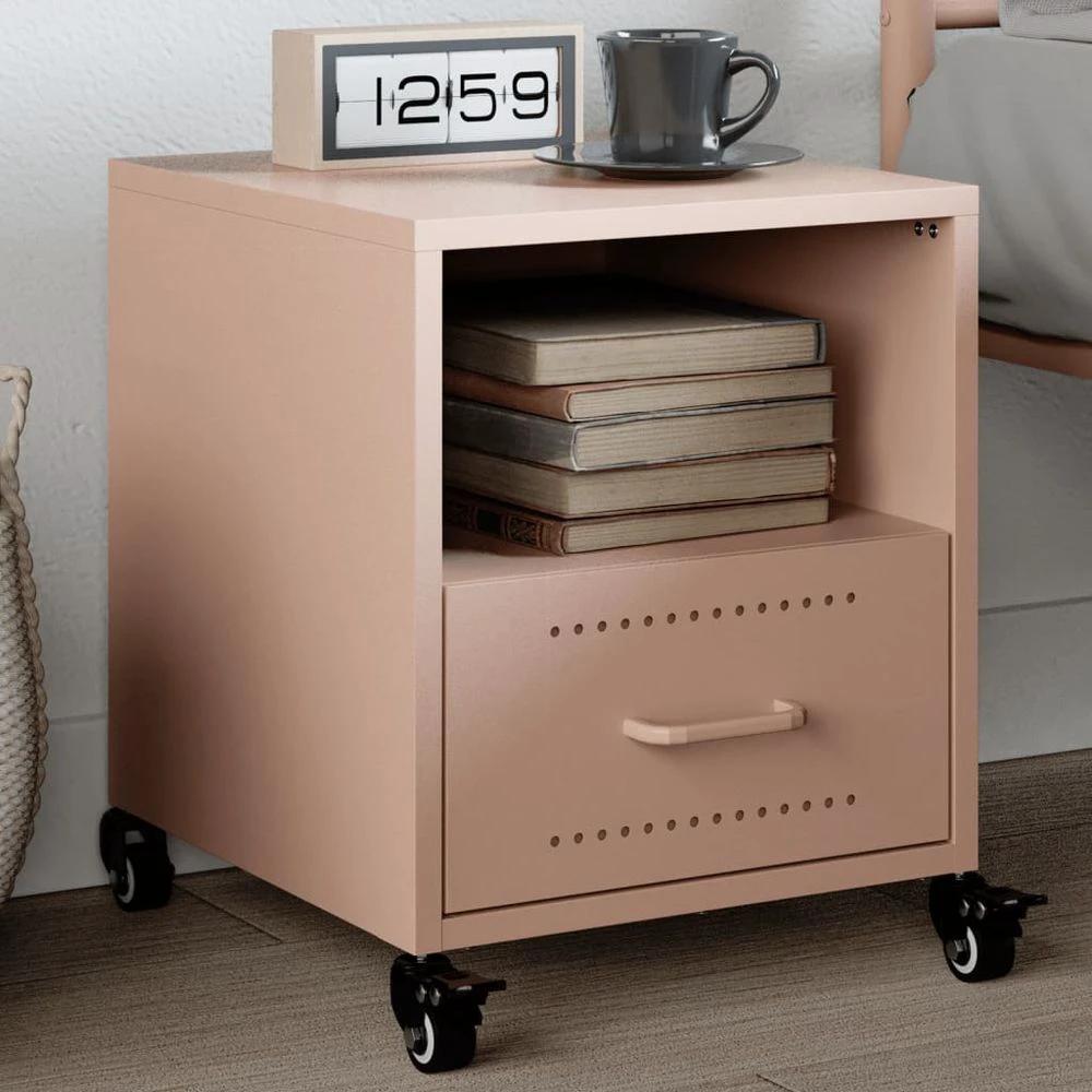 Bedside Cabinet Black 36x39x43.5 cm vidaXL Steel - Bedside Table from vidaXL