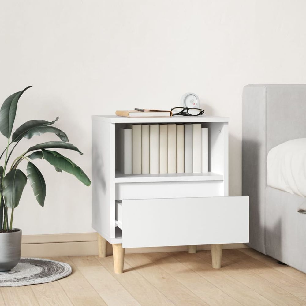 Bedside Cabinet White 40x35x50 cm vidaXL by vidaXL