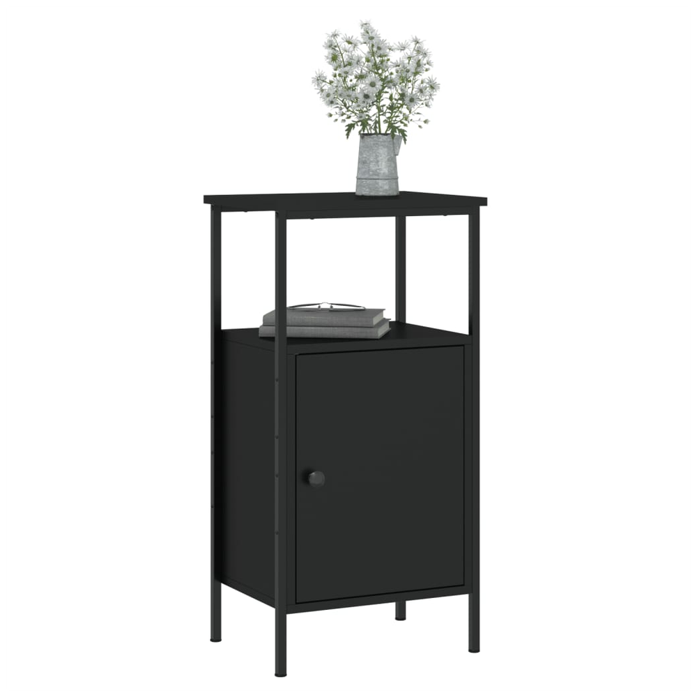 vidaXL Bedside Cabinets 2 pcs Black 41x31x80 cm vidaXL Engineered Wood - Nightstands Bedside Table