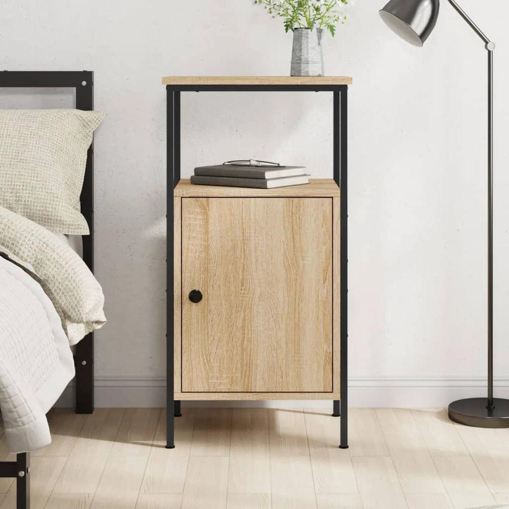 vidaXL Bedside Cabinets 2 pcs Black 41x31x80 cm vidaXL Engineered Wood - Nightstands Bedside Table