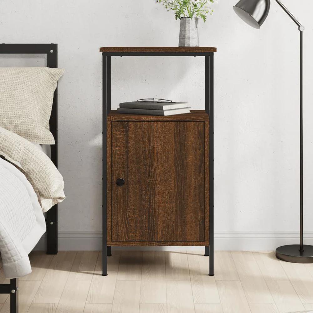 vidaXL Bedside Cabinets 2 pcs Black 41x31x80 cm vidaXL Engineered Wood - Nightstands Bedside Table
