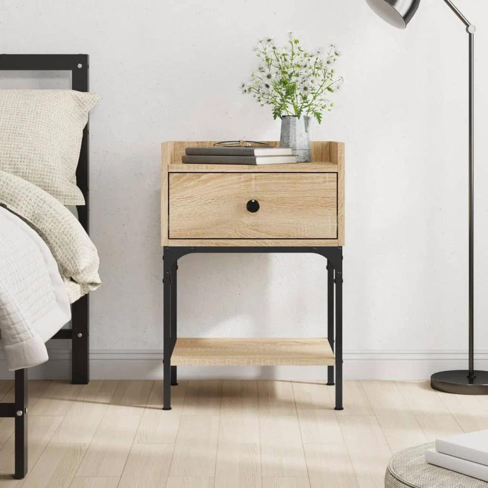 Bedside Table Black 40.5x31x60 cm vidaXL Engineered Wood by vidaXL