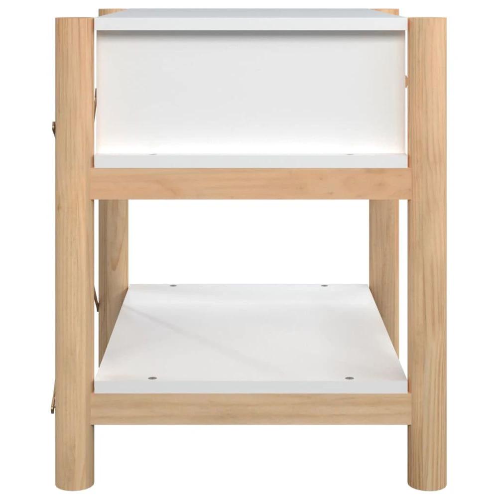 vidaXL Bedside Table White 42x38x45 cm vidaXL Engineered Wood - Nightstands Bedside Table