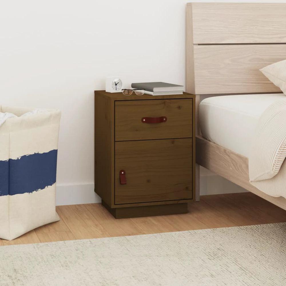 Bedside Cabinet 40x34x55 cm vidaXL Solid Wood Pine by vidaXL