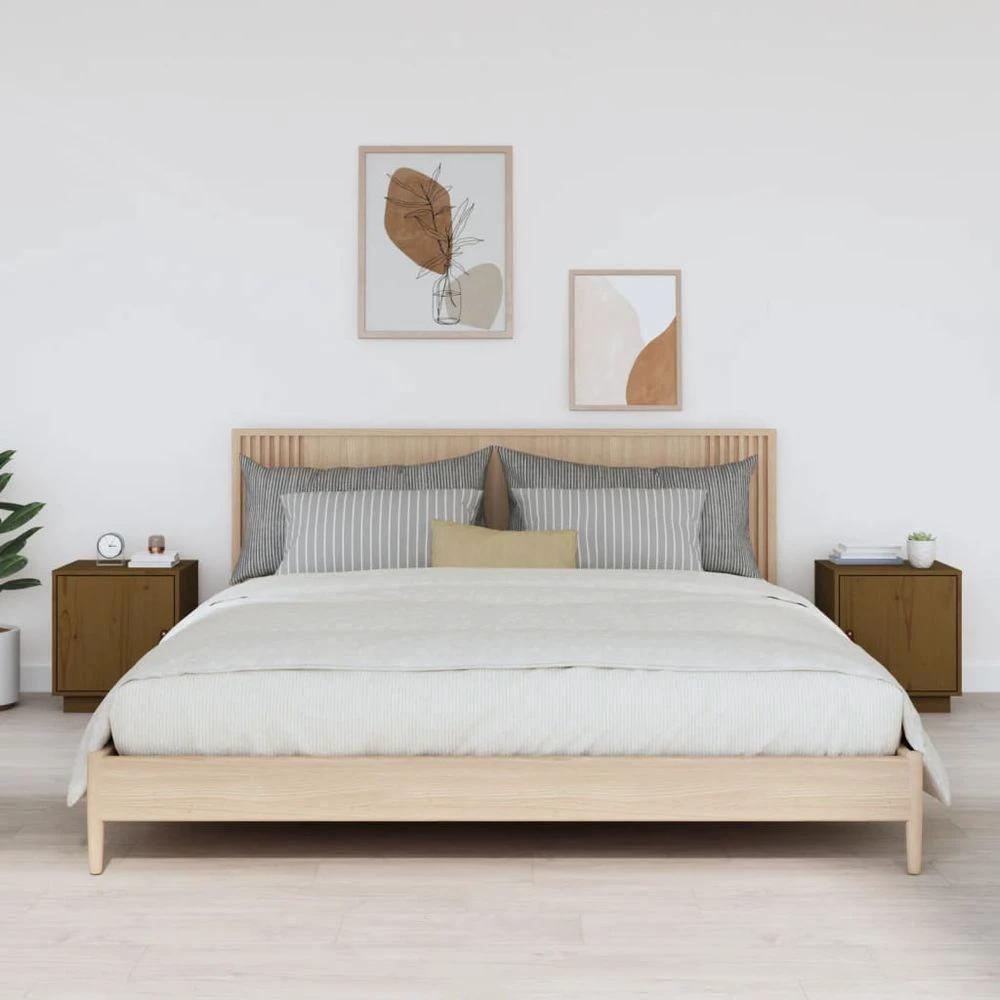 Bedside Cabinets 2 pcs 40x34x45 cm vidaXL Solid Wood Pine by vidaXL