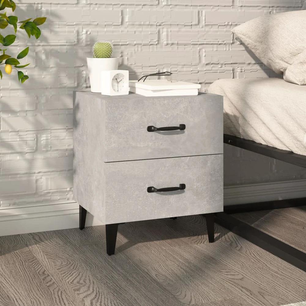vidaXL Bedside Cabinet Smoked Oak 40x35x47.5 cm vidaXL - Nightstands Bedside Table