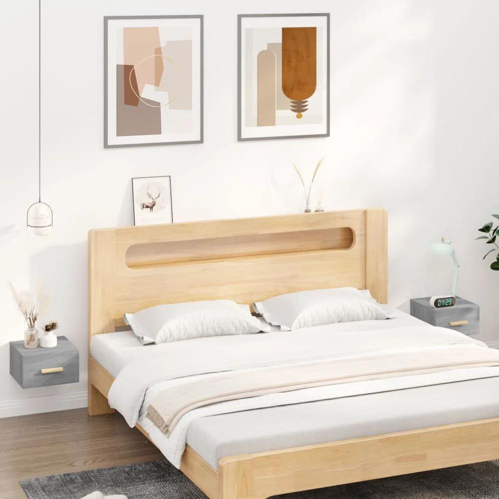 Wall-mounted Bedside Cabinets 2 pcs Smoked Oak 35x35x20 cm by vidaXL