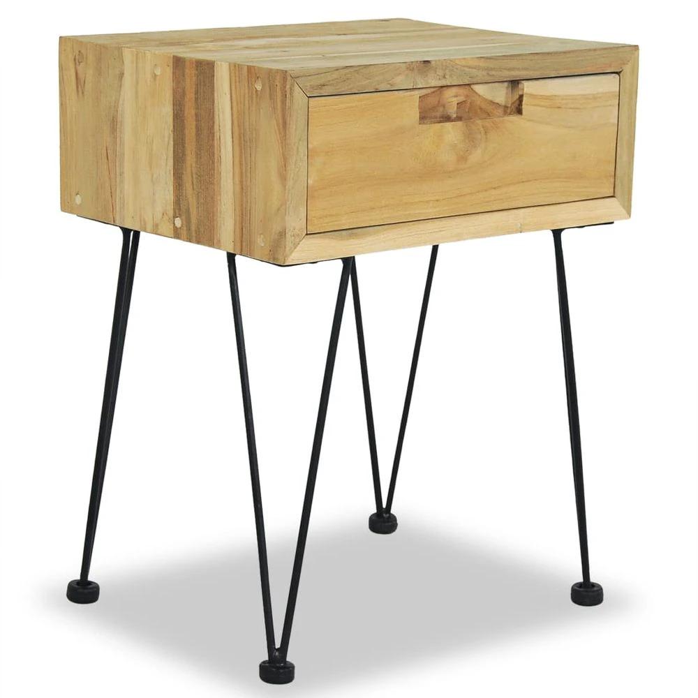 Bedside Cabinet 40x30x50 cm vidaXL Solid Teak by vidaXL
