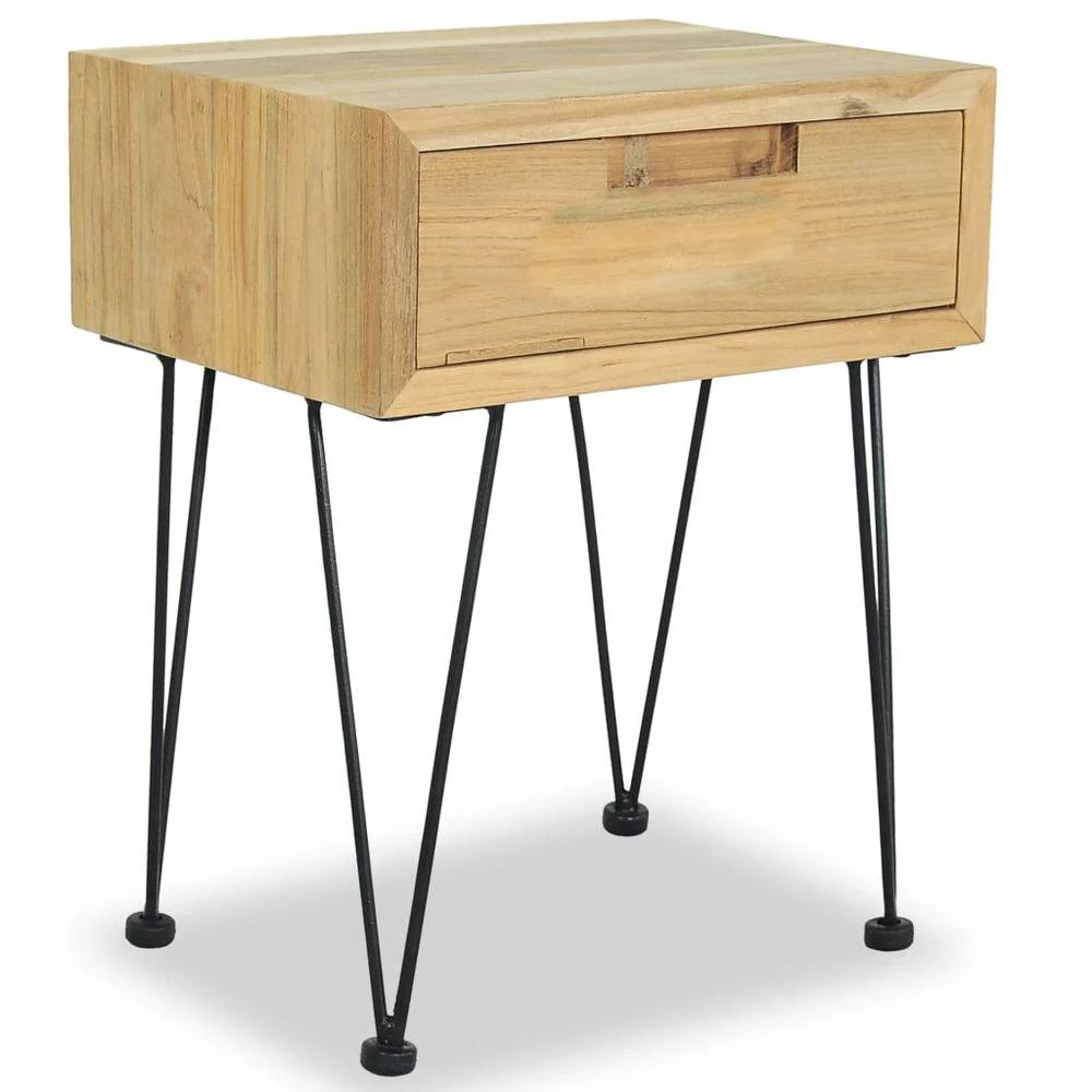 Bedside Cabinet 40x30x50 cm vidaXL Solid Teak by vidaXL