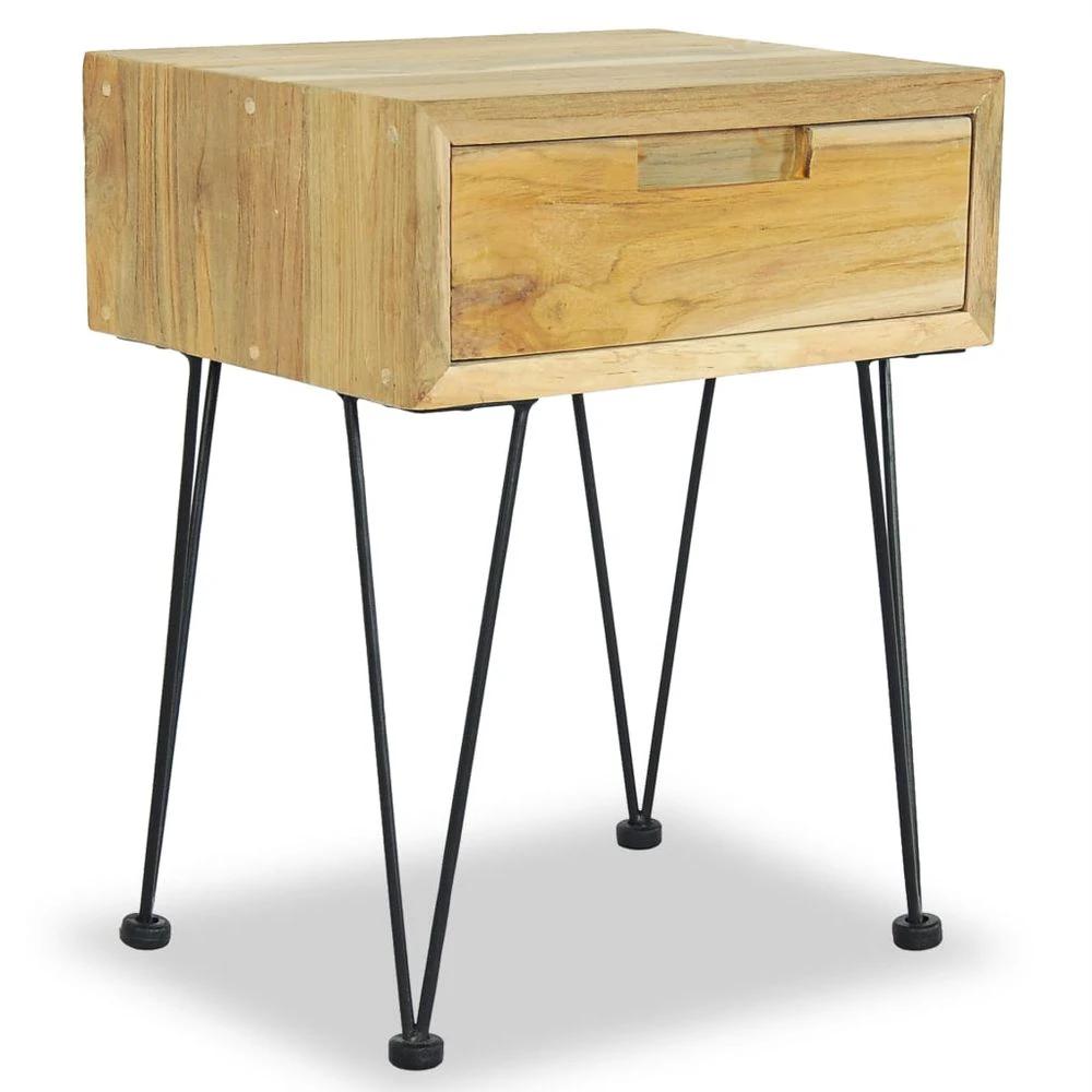 Bedside Cabinet 40x30x50 cm vidaXL Solid Teak by vidaXL
