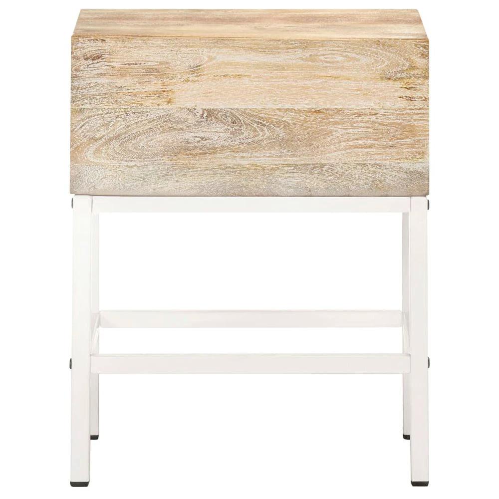 Bedside Table 40x30x50 cm Solid Mango Wood vidaXL by vidaXL