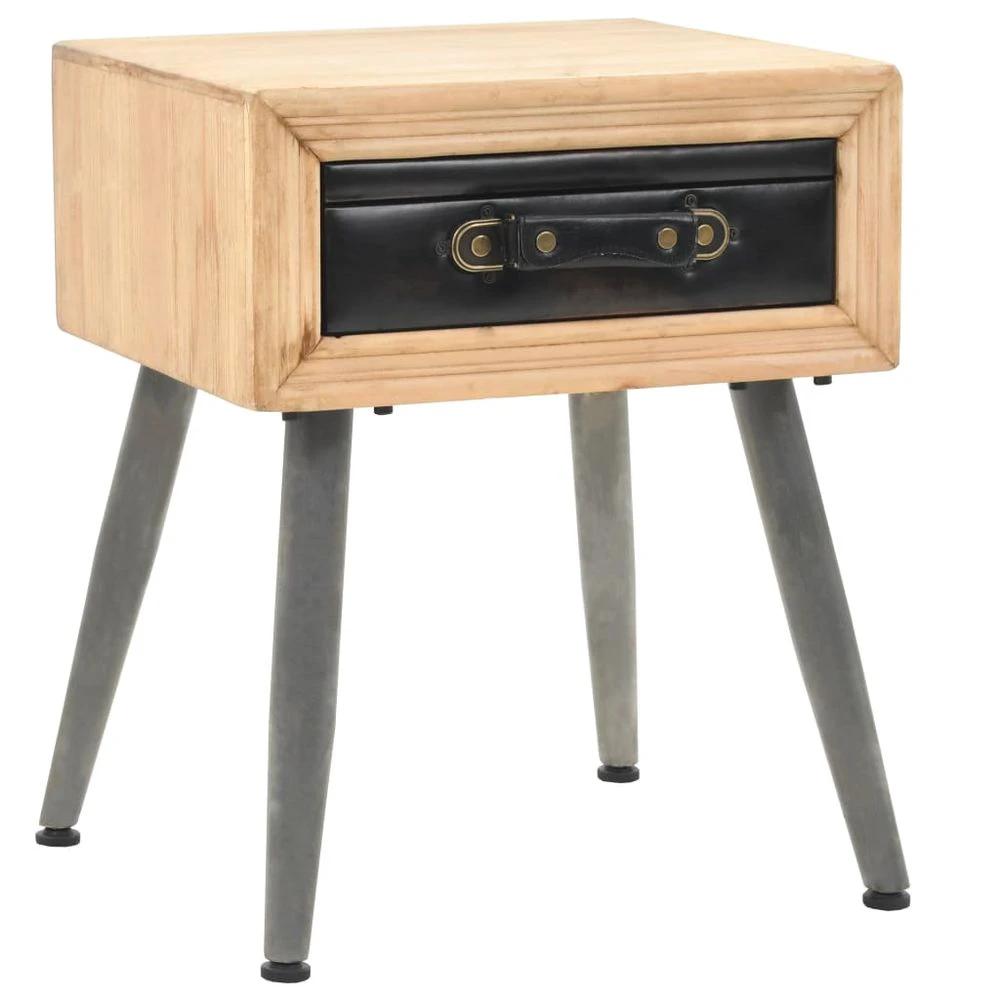 Bedside Table Solid Fir Wood vidaXL 43x38x50 cm by vidaXL