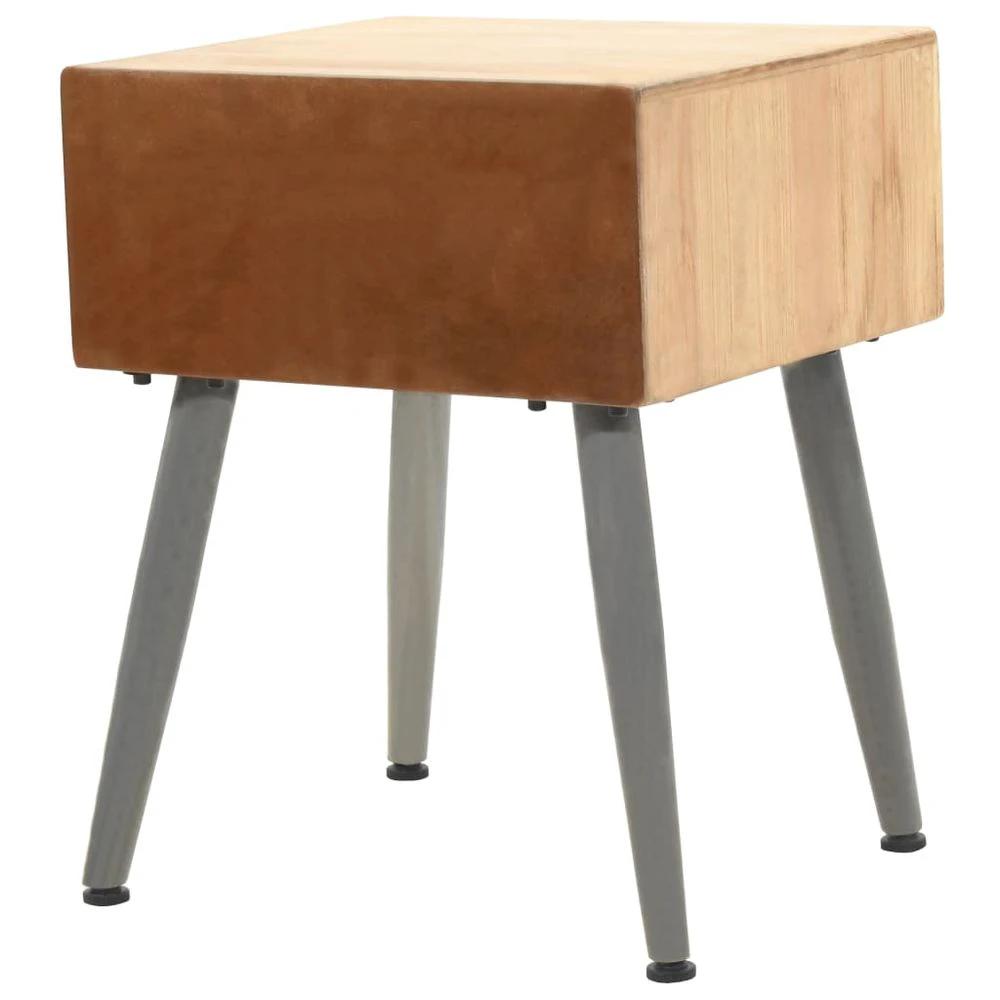 Bedside Table Solid Fir Wood vidaXL 43x38x50 cm by vidaXL