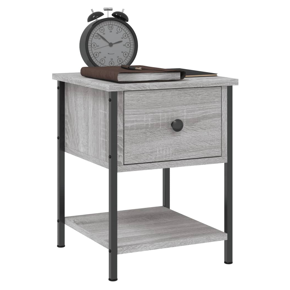 vidaXL vidaXL Bedside Table Grey Sonoma 34x35.5x45 cm Engineered Wood - Nightstands Bedside Table