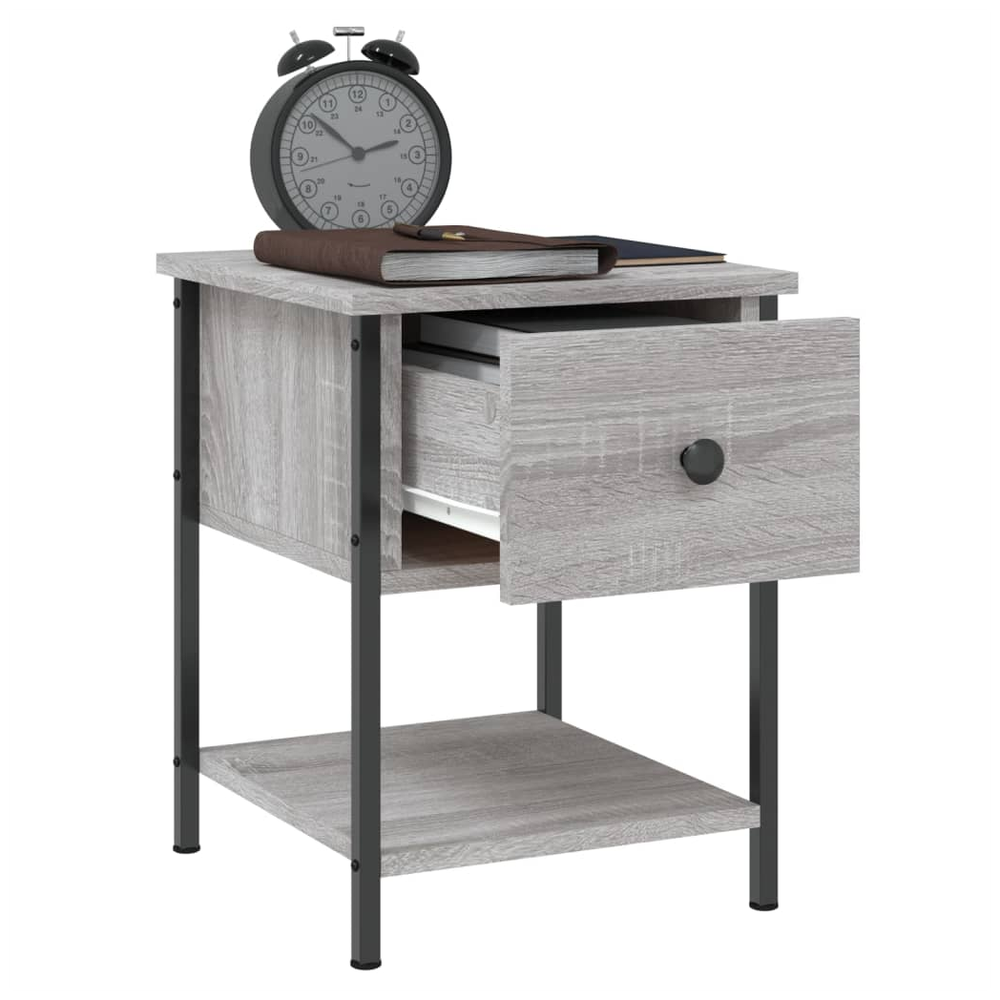 vidaXL vidaXL Bedside Table Grey Sonoma 34x35.5x45 cm Engineered Wood - Nightstands Bedside Table