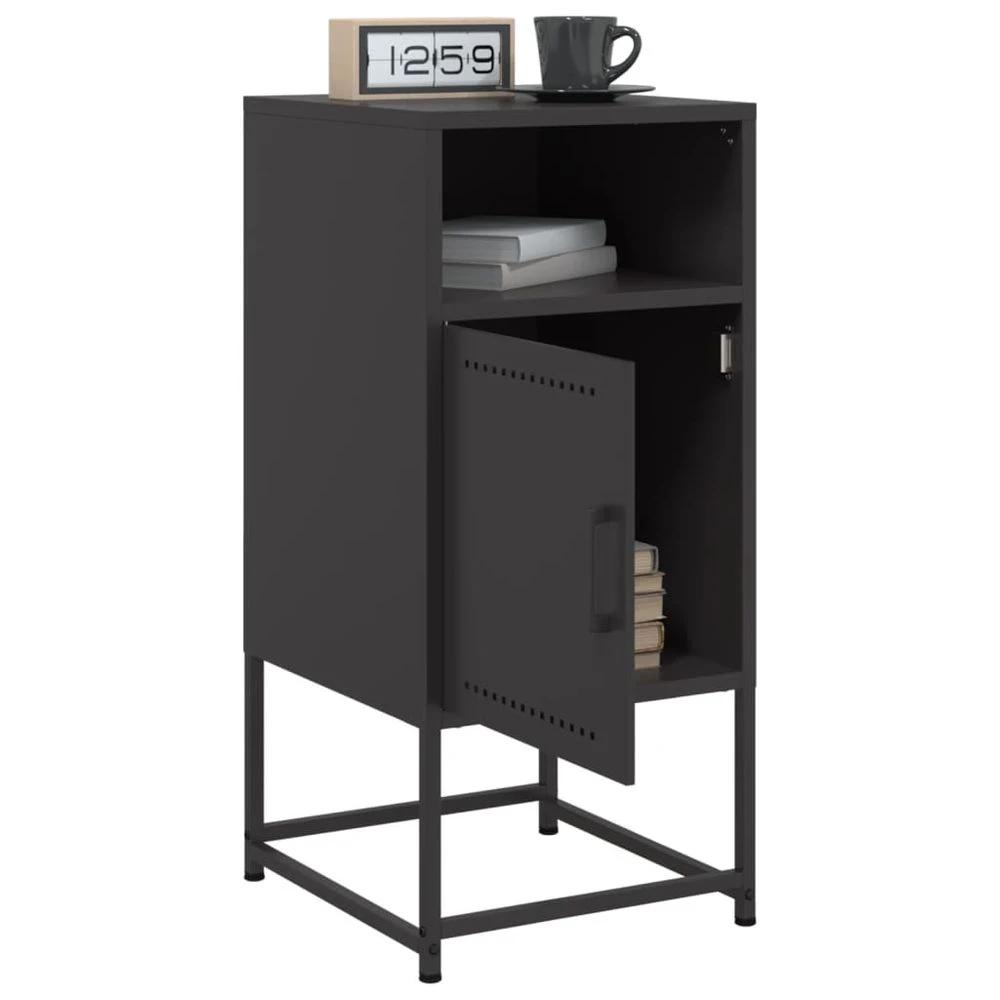 Bedside Cabinet Black 36x39x78 cm vidaXL Steel by vidaXL