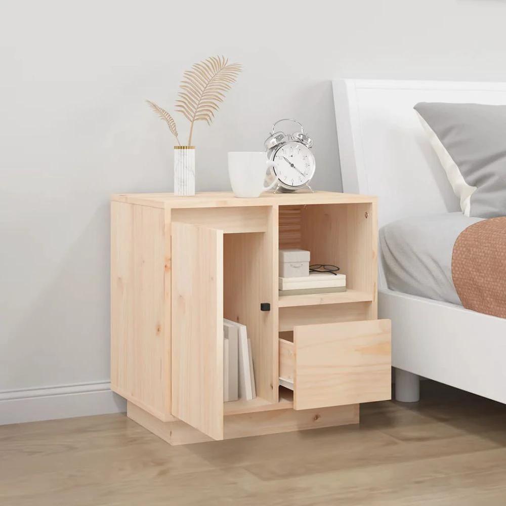 vidaXL Bedside Cabinet 50x34x50 cm vidaXL Solid Wood Pine - Nightstands Bedside Table