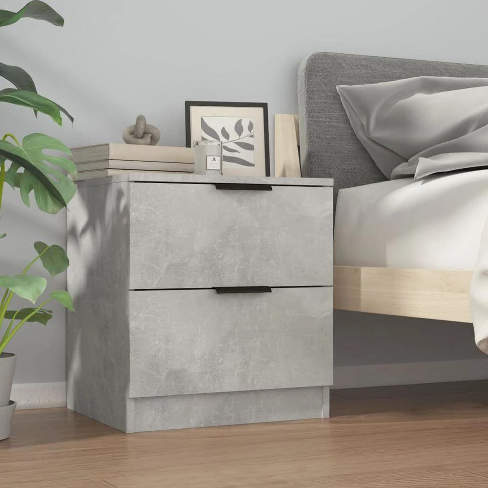 Bedside Cabinet Smoked Oak Engineered Wood vidaXL by vidaXL
