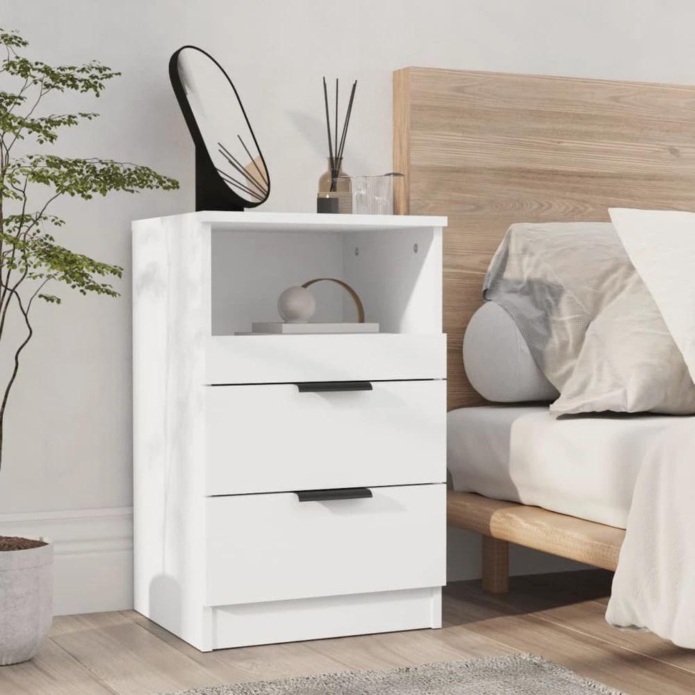 vidaXL Bedside Cabinet Smoked Oak Engineered Wood vidaXL - Nightstands Bedside Table