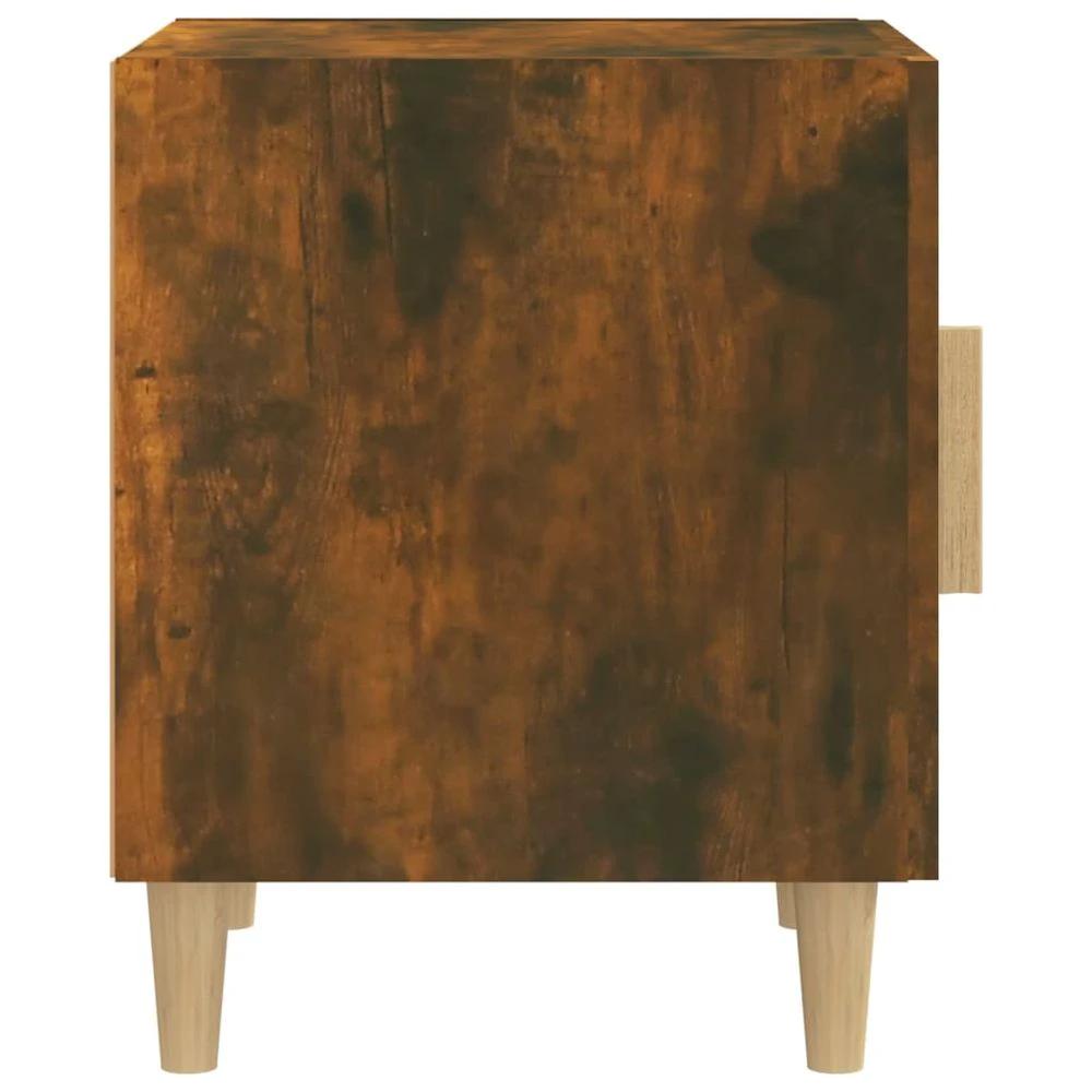 vidaXL Bedside Cabinet Smoked Oak Engineered Wood vidaXL - Nightstands Bedside Table