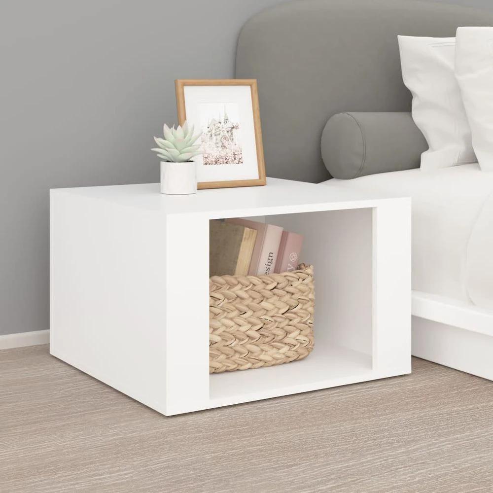 Bedside Table White 57x55x36 cm vidaXL Engineered Wood by vidaXL