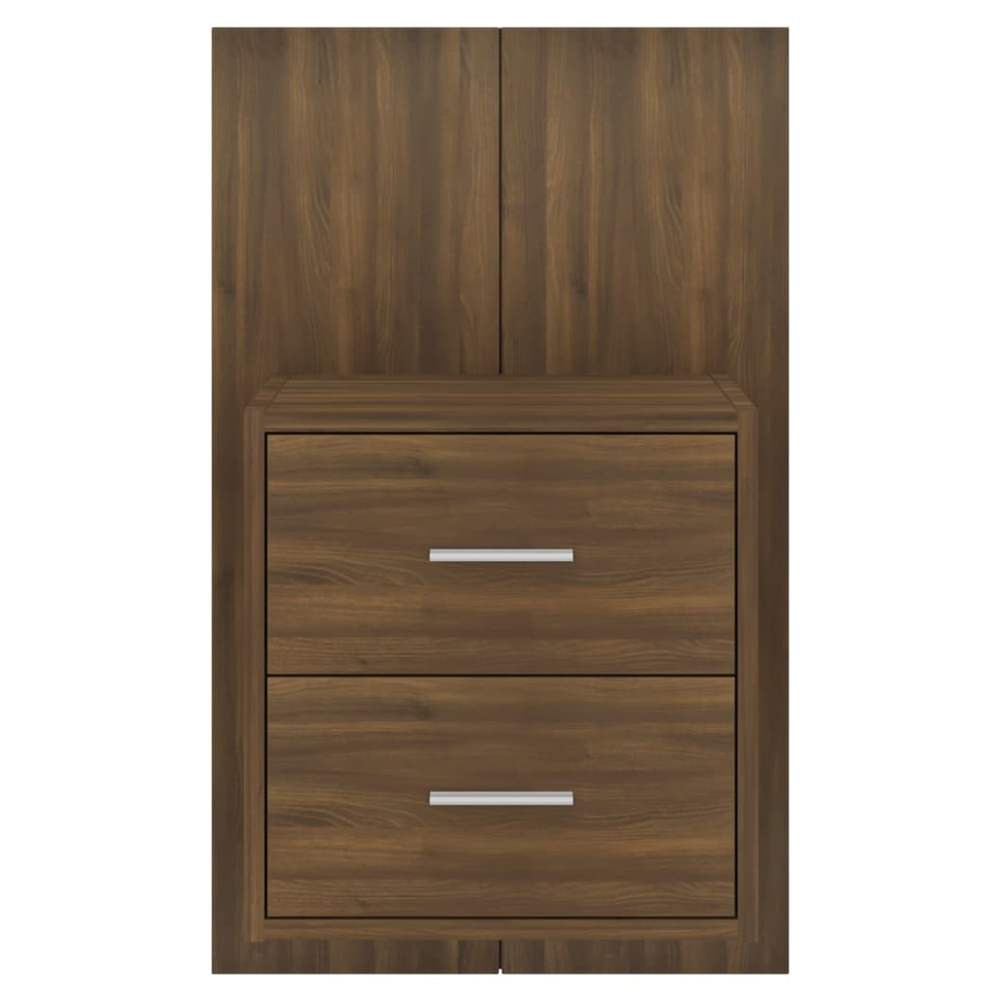 Wall-mounted Bedside Cabinet Brown Oak by vidaXL