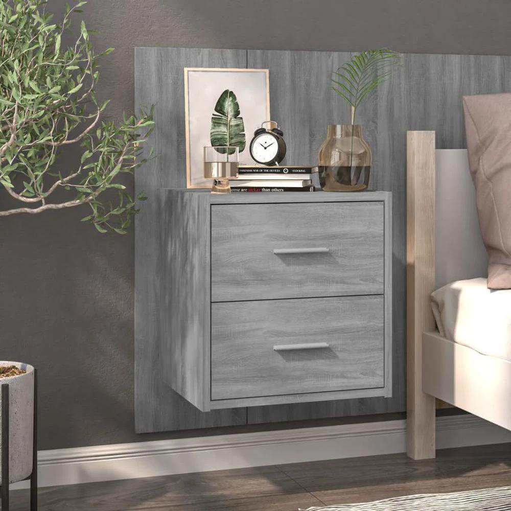 Wall-mounted Bedside Cabinet Brown Oak by vidaXL
