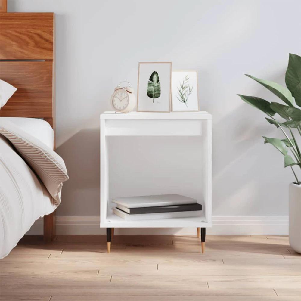 Bedside Cabinet White 40x35x50 cm vidaXL Engineered Wood by vidaXL