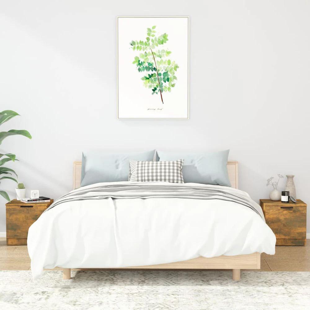 Bedside Cabinet Smoked Oak 40x39x40 cm vidaXL by vidaXL